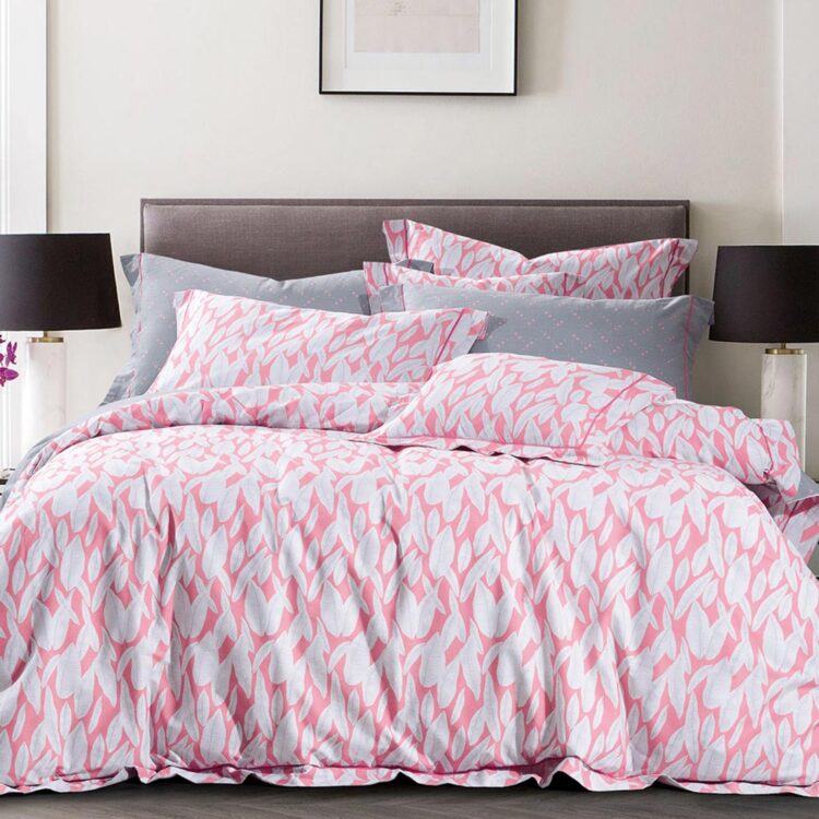 Παπλωματοθήκη Εμπριμέ Σετ Elegant Leaves Υπέρδιπλη