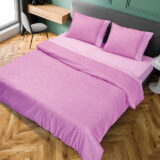 Beauty Home Σετ σεντόνια μονά με λάστιχο πουά JOY Art 1680 100x200+25 Μωβ