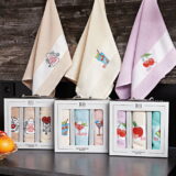 Beauty Home Ποτηρόπανα σετ 3τμχ Fruits Art 8286 40x60 Εκρού