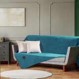 Beauty Home Ριχτάρι Velvety σετ 2τμχ Art 8413 (180x250+180x300) Πετρόλ