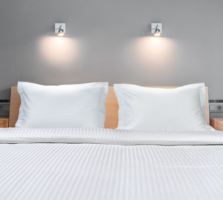 Beauty Home Παπλωματοθήκη ξενοδοχείου king size Ribbon Art Ε1238 230TC Satin Stripe Percal Pennie 70%Cot-30%Pol 270x250 Λευκό