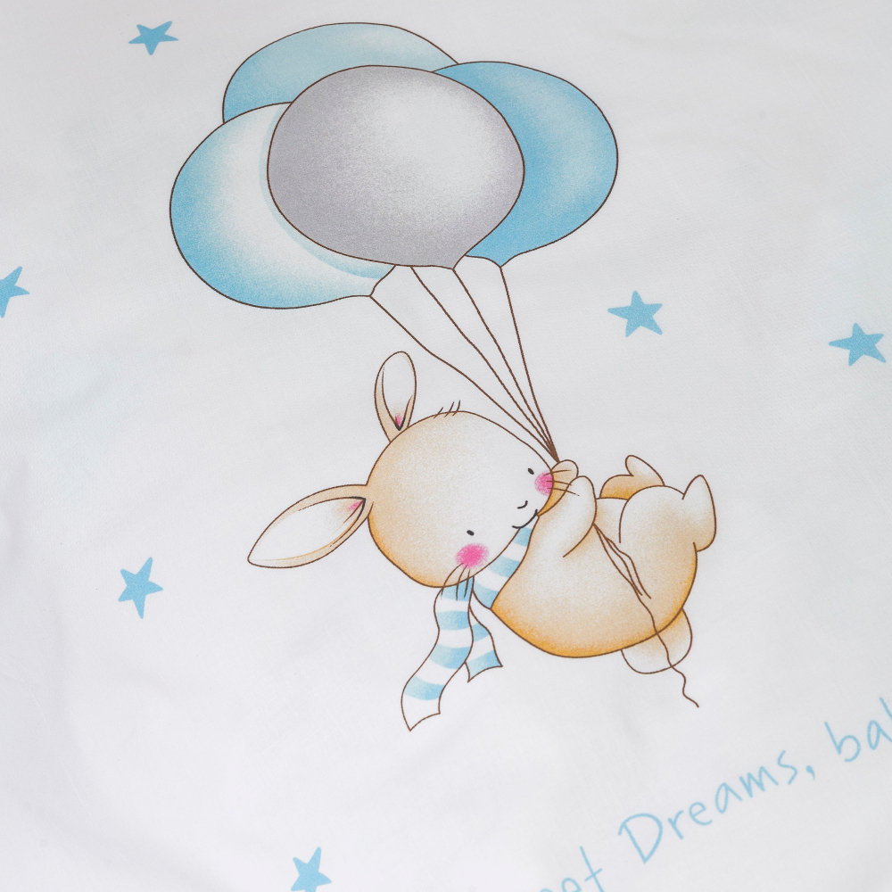 Παπλωματοθήκη Κούνιας Sweet Dreams Baby Λευκό-Σιέλ - Image 2