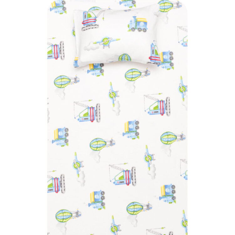 Σεντόνια Κούνιας Φανελένιο Σετ Γερανός