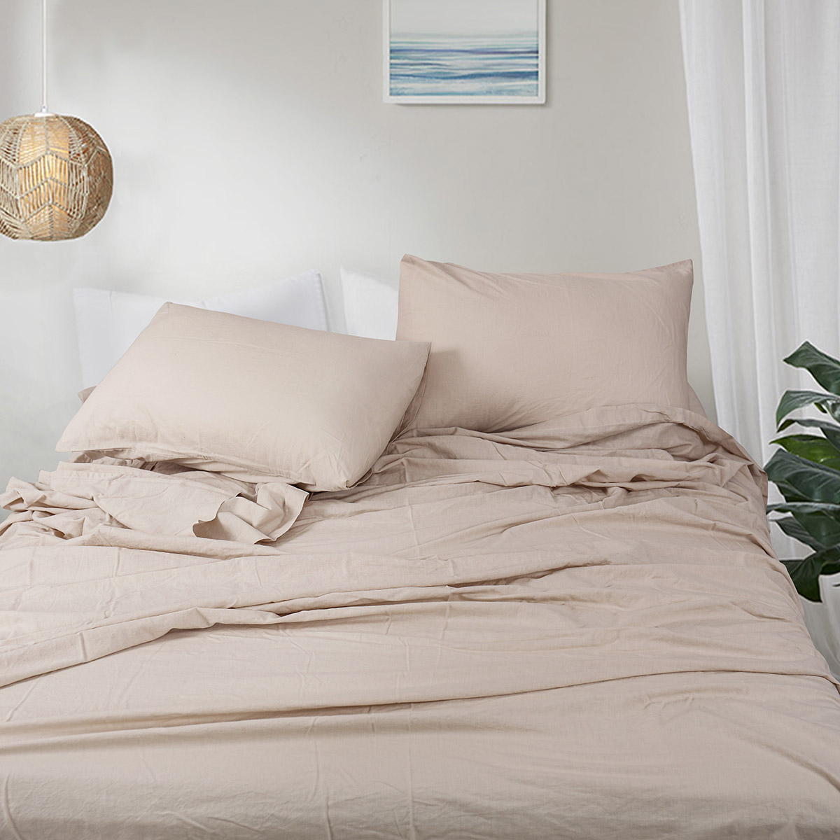 Beauty Home Σετ σεντόνια υπέρδιπλα Hilton Art 11151 240x280 Μπεζ - Image 2