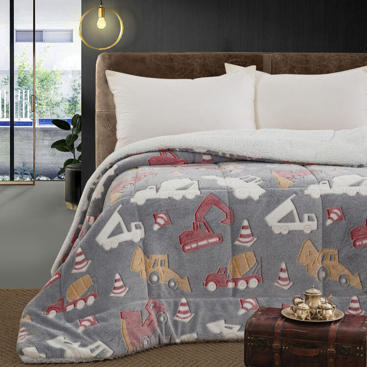 Beauty Home Κουβερτοπάπλωμα μονό φωσφοριζέ Glow Art 6269 160x220 Γκρι