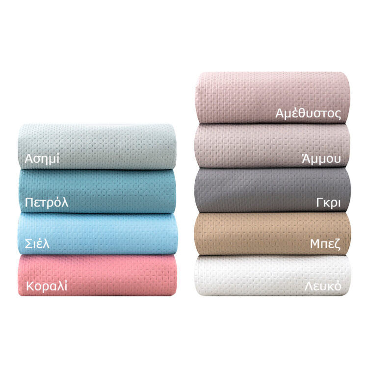 Beauty Home Κουβερλί υπέρδιπλο pre-washed Intence Art 12200 σε 9 αποχρώσεις 230x250  Ασημί