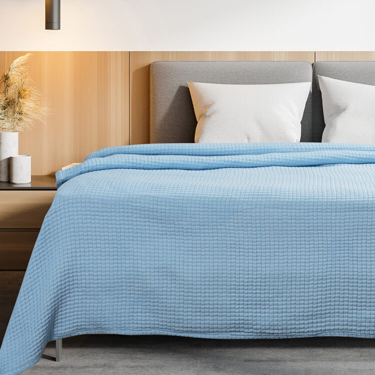 Beauty Home Κουβέρτα υπέρδιπλη Tender ζακάρ Art 12300 σε 9 αποχρώσεις 230x260 Σιέλ