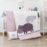 Beauty Home Σετ σεντόνια βρεφικά Hippo Art 5187 120x160 Εμπριμέ