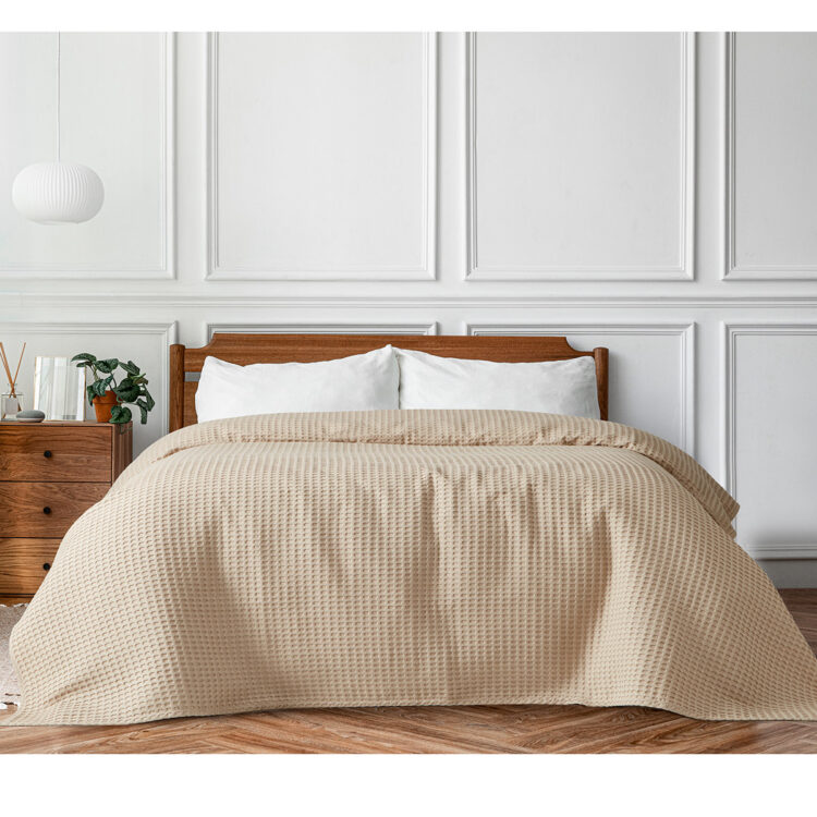 Beauty Home Πικέ υπέρδιπλη waffle Art 1990 Sand 230x240 Μπεζ