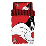 Beauty Home Σετ σεντόνια μονά Art 6192 Space Jam Sylvester 165x250 Κόκκινο