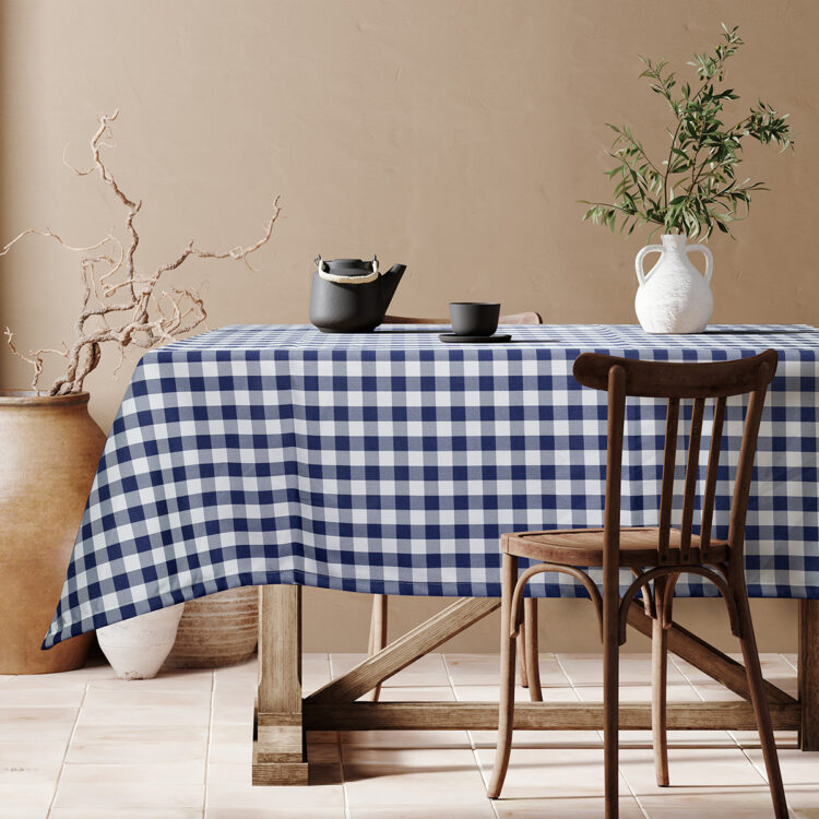 Beauty Home Επαγγελματικό τραπεζομάντηλο Checks Art Ε8013 Μπλε 145x220