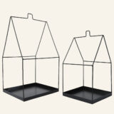 Beauty Home ΜΕΤΑΛΛΙΚΟ ΣΠΙΤΙ ΣΕΤ 2 ΤΜΧ 20 x 20 x 38 cm