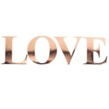 Beauty Home ΑΥΤΟΚΟΛΛΗΤΑ ΡΟΖ ΧΡΥΣΟ LOVE 15 CM