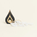 Beauty Home ΕΠΙΤΡΑΠΕΖΙΟ ΚΕΡΑΜΙΚΟ ΔΑΚΡΥ ΜΕ PLEXI GLASS MATI ΧΡΥΣΟ ΜΑΥΡΟ