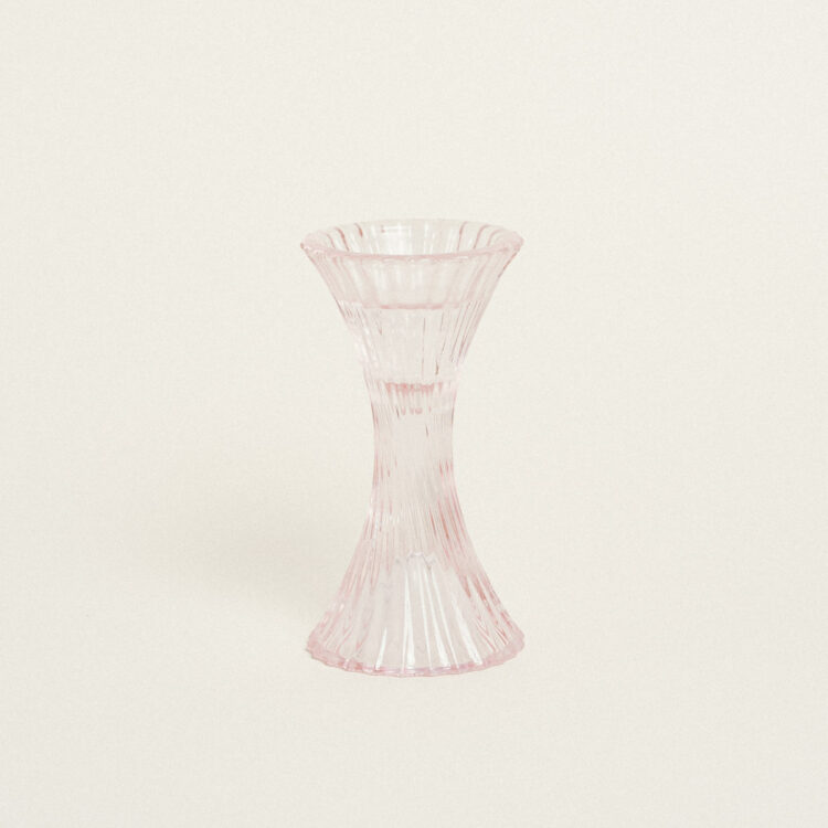 Beauty Home ΚΗΡΟΠΗΓΙΟ ΓΥΑΛΙΝΟ ΑΠΑΛΟ ΡΟΖ 7 x 14 cm