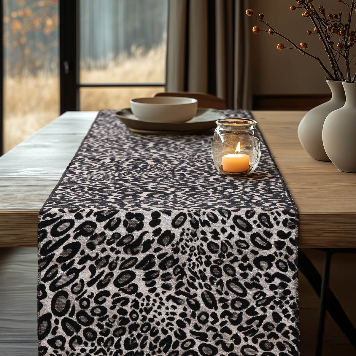 Beauty Home ΡΑΝΝΕΡ ΖΑΚΑΡ ΜΕ ΣΕΝΙΛ ΑΣΠΡΟ ΜΑΥΡΟ ΛΕΟΠΑΡ 32 cm x 1