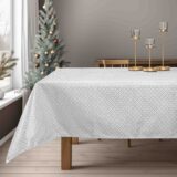 Beauty Home ΤΡΑΠΕΖΟΜΑΝΤΗΛΟ ΖΑΚΑΡ ΕΚΡΟΥ-ΑΣΗΜΙ 135 x 135 cm