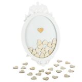 Beauty Home ΚΑΔΡΟ ΕΥΧΩΝ 40 x 24 cm + 40 ΞΎΛΙΝΕΣ ΚΑΡΔΙΕΣ 3.5 cm