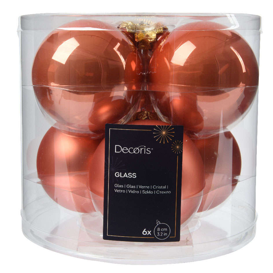 Beauty Home ΓΥΑΛΙΝΕΣ ΜΠΑΛΕΣ ΤΖΙΝΤΖΕΡ 6 CM ΣΕΤ 6 ΤΜΧ