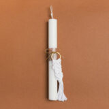 Beauty Home ΛΑΜΠΑΔΑ 25cm ΜΑΚΡΑΜΕ ΜΠΡΕΛΟΚ ΛΕΥΚΟ ΜΕ ΦΙΟΓΚΟ ΣΕ ΣΥΣΚΕΥΑΣΙΑ ΔΩΡΟΥ