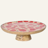 Beauty Home Ταρτίερα από Ξύλο Μάνγκο με Σχέδιο Παπαρούνας