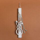 Beauty Home ΛΑΜΠΑΔΑ 33cm ΞΥΛΙΝΟ ΠΕΡΙΓΡΑΜΜΑ ΛΑΓΟΣ ΛΕΥΚΟΣ ΣΕ ΣΥΣΚΕΥΑΣΙΑ ΔΩΡΟΥ