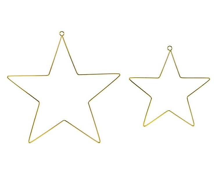 Beauty Home ΜΕΤΑΛΛΙΚΑ ΑΣΤΕΡΙΑ ΣΕΤ 2 ΤΕΜ 20 Κ 28 CM