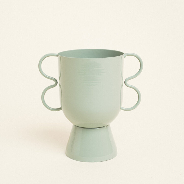 Beauty Home Βάζο Μεταλλικό  15 cm x 10 cm x 16 cm  SAGE GREEN