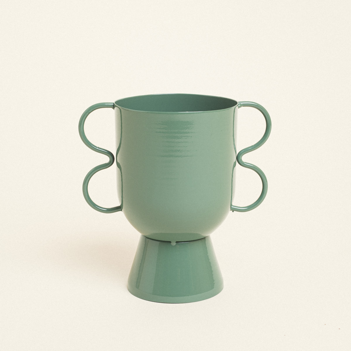Beauty Home Βάζο Μεταλλικό 15 cm x 10 cm x 16 cm ΠΡΑΣΙΝΟ ΕΥΚΑΛΥΠΤΟΥ