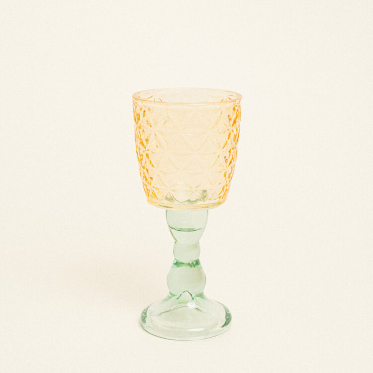 Beauty Home Κηροπήγιο Γυάλινο 7.6 x 16 cm  Κίτρινο