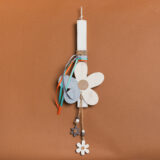 Beauty Home ΛΑΜΠΑΔΑ 33cm ΞΥΛΙΝΗ ΜΑΡΓΑΡΙΤΑ ΕΚΡΟΥ ΣΕ ΣΥΣΚΕΥΑΣΙΑ ΔΩΡΟΥ