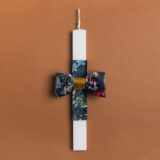 Beauty Home ΛΑΜΠΑΔΑ 33cm ΦΛΟΡΑΛ ΦΙΟΓΚΟΣ ΒΕΛΟΥΔΟ ΜΠΛΕ ΣΕ ΣΥΣΚΕΥΑΣΙΑ ΔΩΡΟΥ