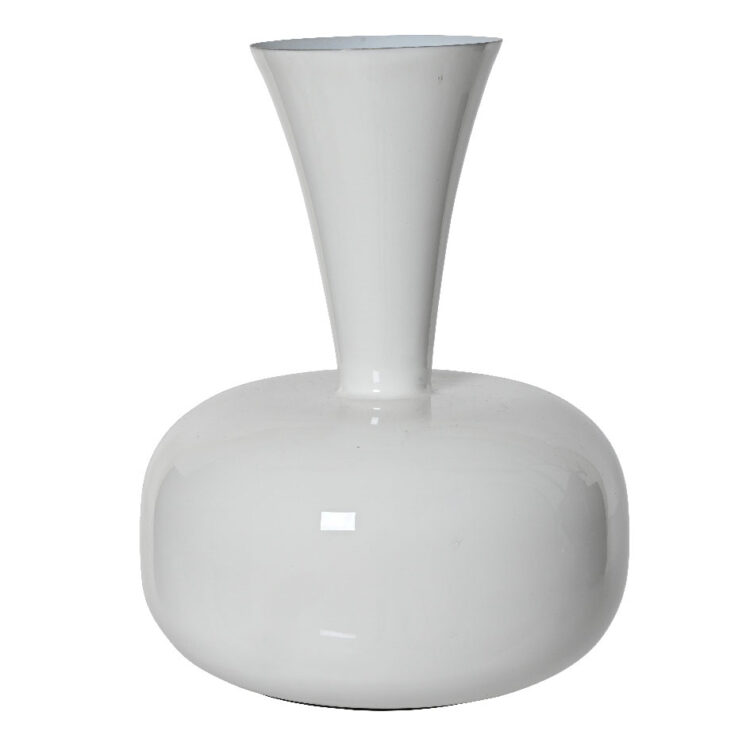 Beauty Home Μεταλλικό Βάζο Λευκό 17 x 23 CM