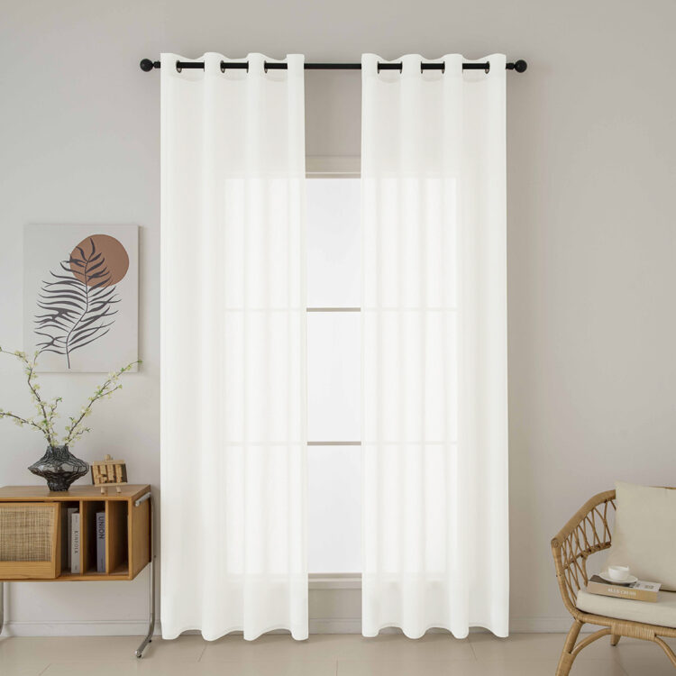 Beauty Home Κουρτίνα γάζα μονόχρωμη με 8 μεταλλικούς κρίκους Fit Art 8447 140x270 Εκρού