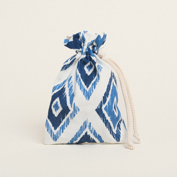 Beauty Home ΠΟΥΓΚΙ ΜΕ ΚΟΡΔΟΝΙ 12 x 17 cm ΜΠΛΕ ΡΟΜΒΟΙ