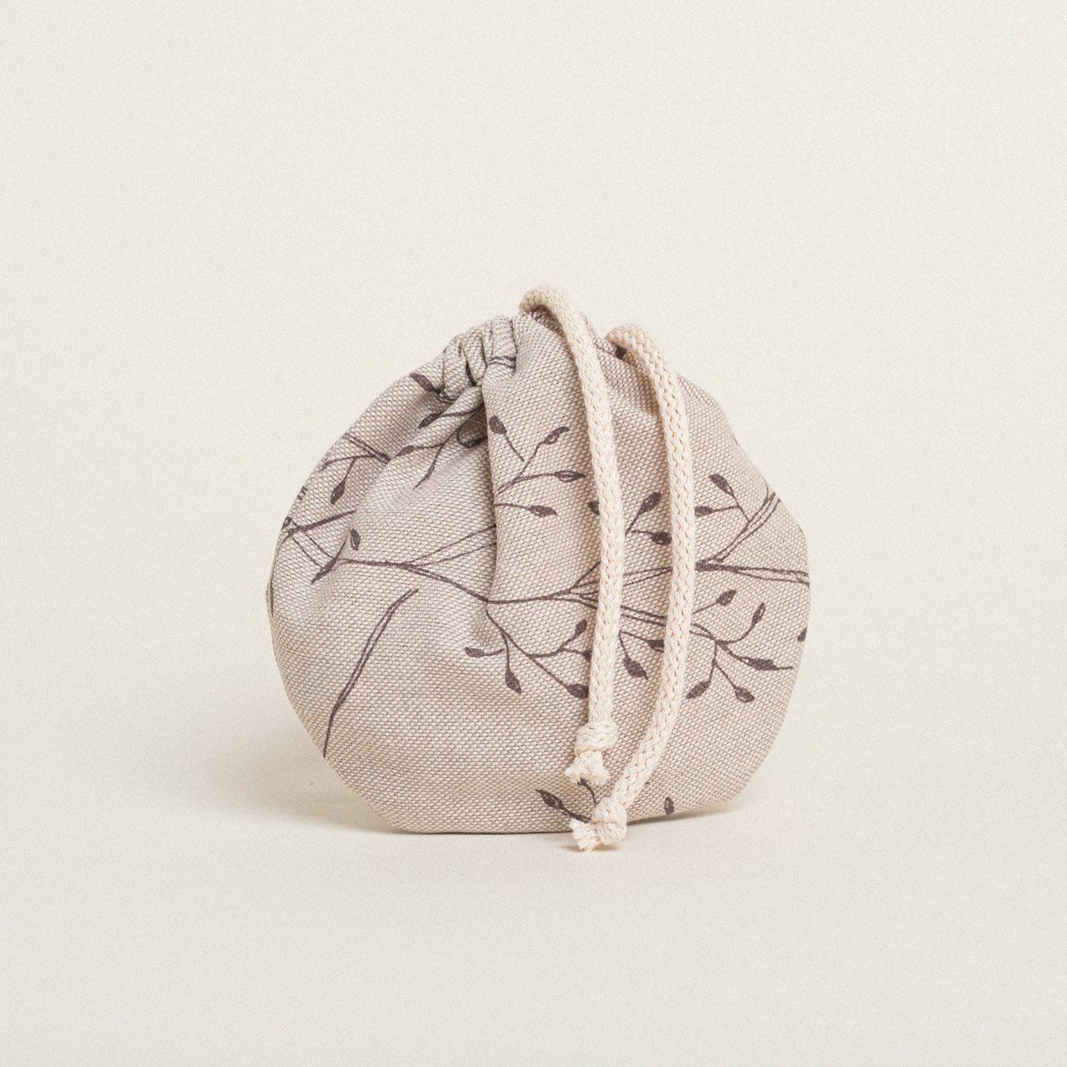 Beauty Home ΠΟΥΓΚΙ ΟΒΑΛ ΜΕ ΚΟΡΔΟΝΙ 13 x 14 cm ΚΛΑΔΙΑ ΜΠΕΖ ΦΟΝΤΟ