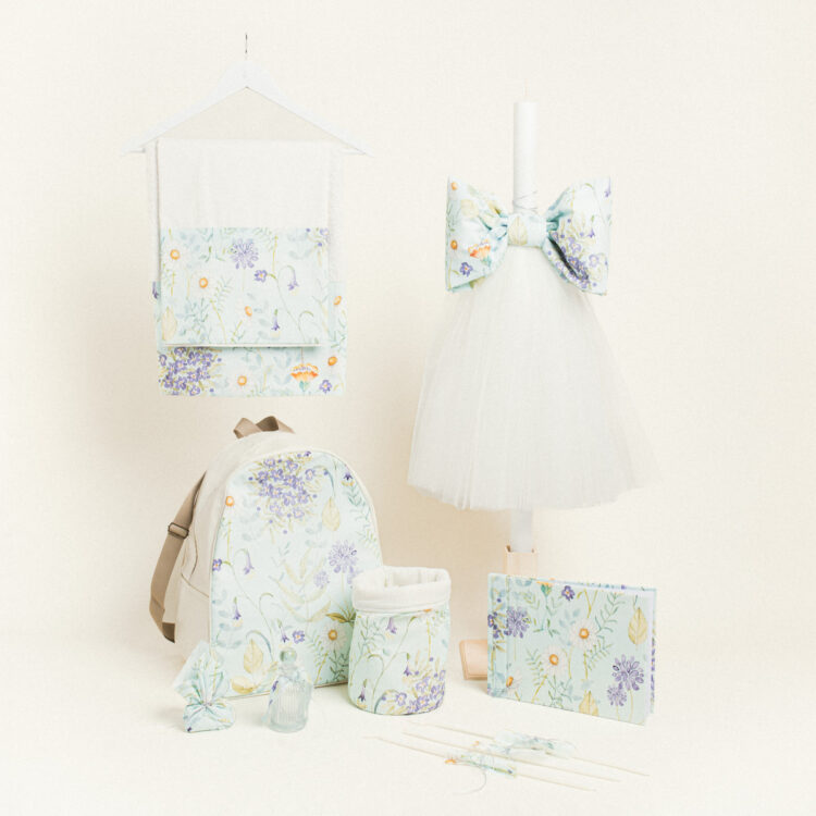 Beauty Home ΣΕΤ ΒΑΠΤΙΣΗΣ ΠΟΠΛΙΝΑ ΑΝΘΗ ΣΕ ΒΕΡΑΜΑΝ ΦΟΝΤΟ