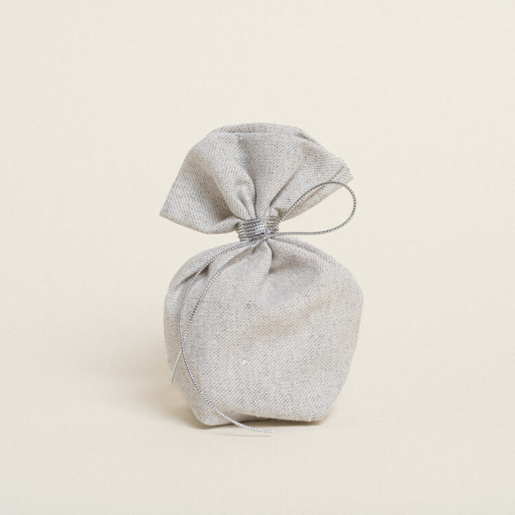 Beauty Home ΠΟΥΓΚΙ ΜΕ ΒΑΣΗ 8 x 12 cm  ΓΚΡΙ ΑΣΗΜΙ LUREX