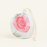 Beauty Home ΠΟΥΓΚΙ ΟΒΑΛ ΜΕ ΚΟΡΔΟΝΙ 13 x 14 cm  ΤΡΙΑΝΤΑΦΥΛΛΑ ΓΑΛΑΖΙΟ ΦΟΝΤΟ