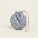 Beauty Home ΠΟΥΓΚΙ ΟΒΑΛ ΜΕ ΚΟΡΔΟΝΙ 13 x 14 cm ΔΙΑΓΩΝΙΕΣ ΓΡΑΜΜΕΣ ΜΠΛΕ