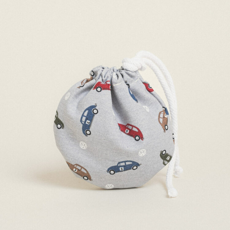 Beauty Home ΠΟΥΓΚΙ ΟΒΑΛ ΜΕ ΚΟΡΔΟΝΙ 13 x 14 cm ΜΙΝΙ ΑΥΤΟΚΙΝΗΤΑΚΙΑ ΓΚΡΙ