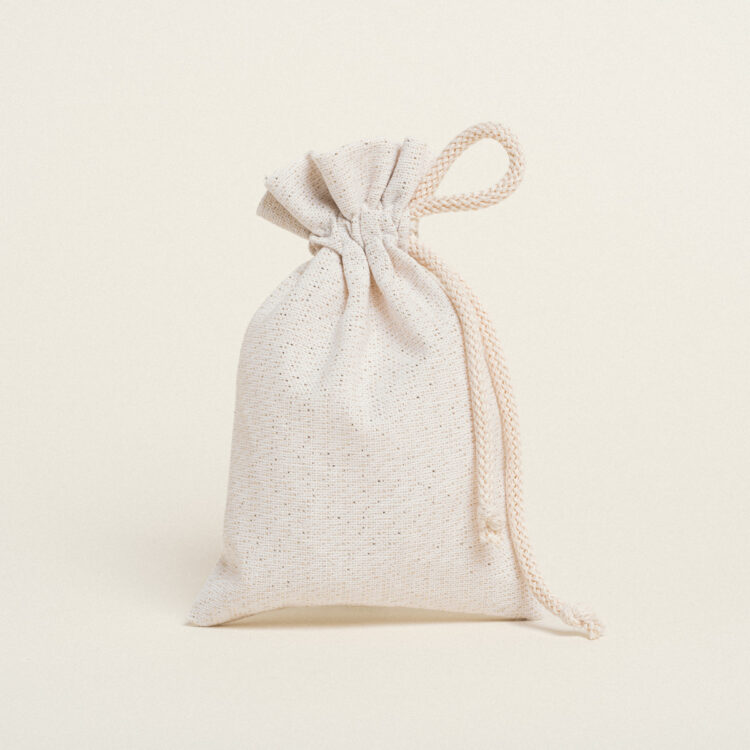 Beauty Home ΠΟΥΓΚΙ ΜΕ ΚΟΡΔΟΝΙ 12 x 17 cm  ΕΚΡΟΥ ΧΡΥΣΟ LUREX