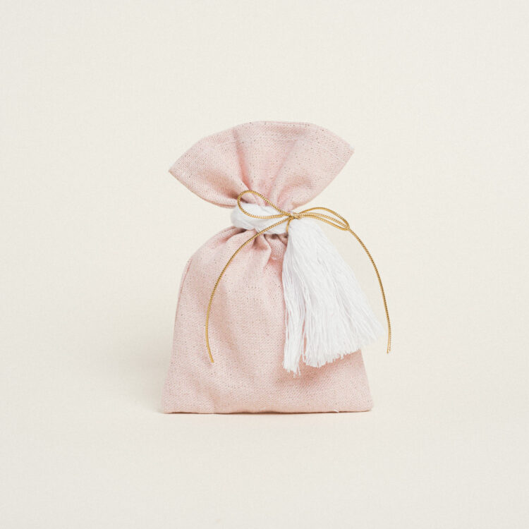 Beauty Home ΠΟΥΓΚΙ ΡΟΖ ΜΕ ΧΡΥΣΟ LUREX 12 x 17 cm