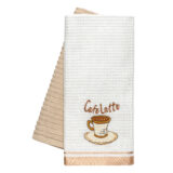 Beauty Home Ποτηρόπανα σετ 2τμχ Latte Art 8804 40x60 Μπεζ