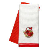 Beauty Home Ποτηρόπανα σετ 2τμχ Flowers Art 8822 40x60 Κόκκινο