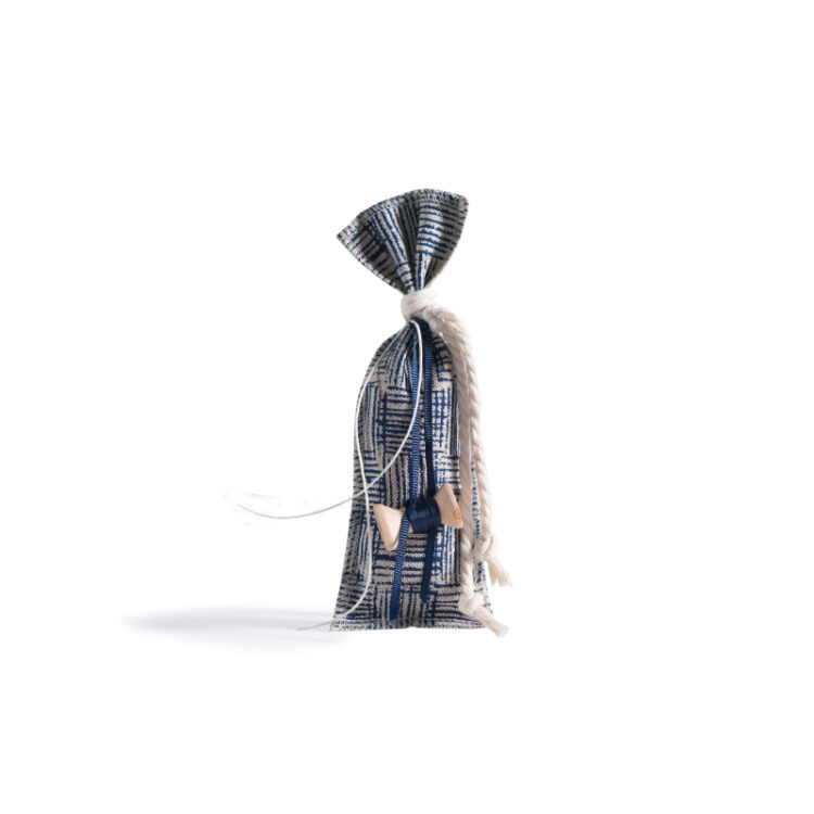 Beauty Home ΠΟΥΓΚΙ 6 x 19 cm ΜΠΛΕ ΚΑΡΩ ΓΡΑΜΜΕΣ