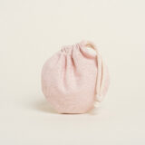 Beauty Home ΠΟΥΓΚΙ ΟΒΑΛ ΜΕ ΚΟΡΔΟΝΙ 13 x 14 cm  ΡΟΖ ΧΡΥΣΟ LUREX