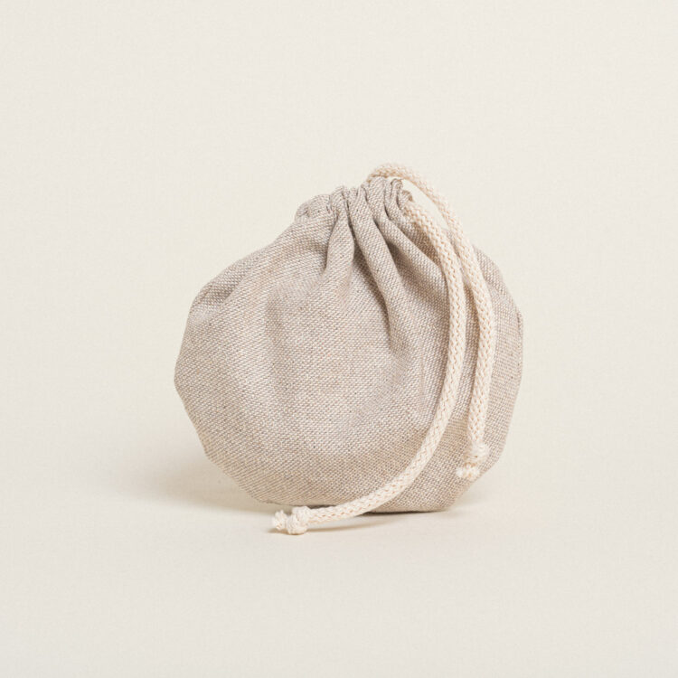 Beauty Home ΠΟΥΓΚΙ ΟΒΑΛ ΜΕ ΚΟΡΔΟΝΙ 13 x 14 cm  ΜΠΕΖ ΧΡΥΣΟ LUREX