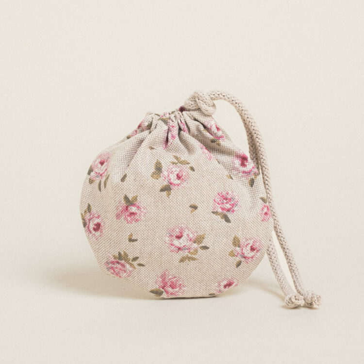 Beauty Home ΠΟΥΓΚΙ ΟΒΑΛ ΜΕ ΚΟΡΔΟΝΙ 13 x 14 cm ΜΙΝΙ ΦΛΟΡΑΛ ΜΠΕΖ