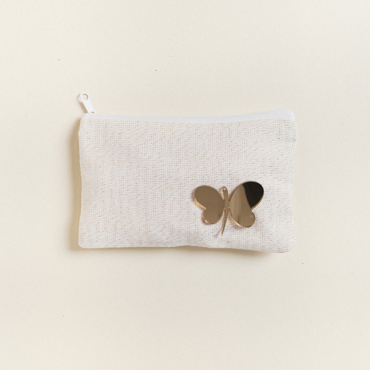 Beauty Home ΠΟΡΤΟΦΟΛΑΚΙ 9 x 16 cm ΕΚΡΟΥ ΧΡΥΣΟ LUREX